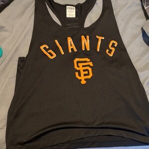 Victoria Secret PINK SF Giants Black Athletic Tank with Orange Logo